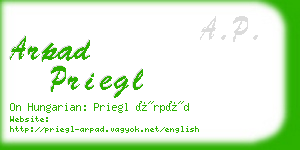 arpad priegl business card